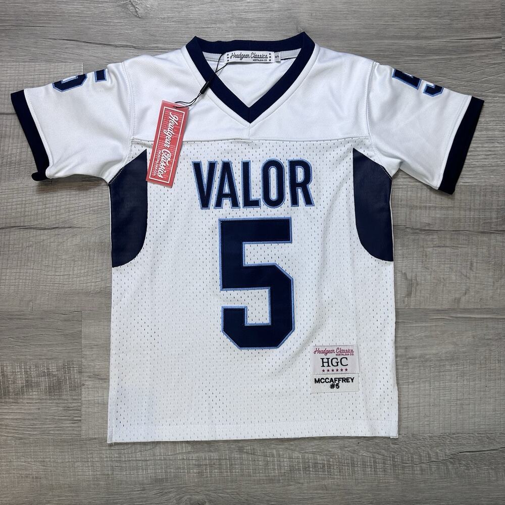 Headgear Classics Christian McCaffrey #5 Valor HS Youth Football Jersey White Sm